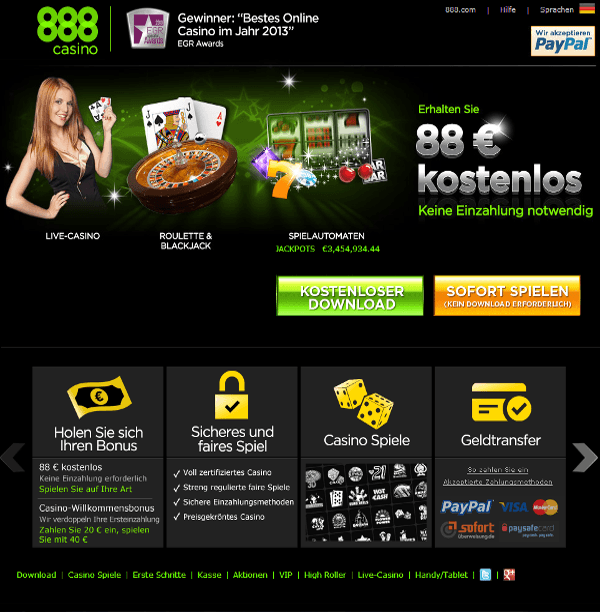 888 Casino Paypal